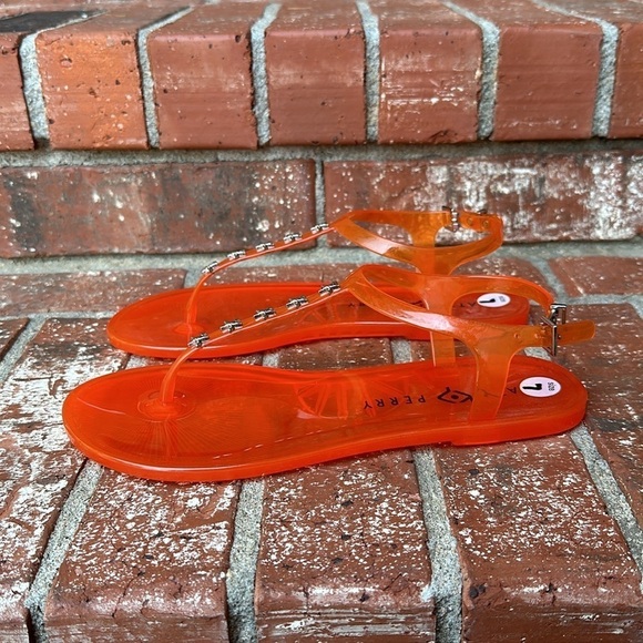 Katy Perry Women's The Geli Stud Thong in Star Fish Fiery Orange Size 7 - Picture 3 of 8
